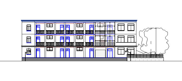 BIM模型-revit模型-三层小建筑模型_2