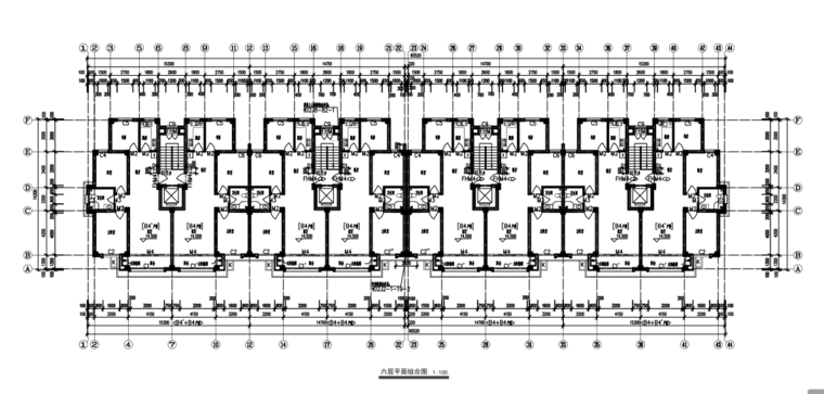 [BIM练习图纸]6层框架结构商住楼全套施工图（建筑、结构、暖通、电气）