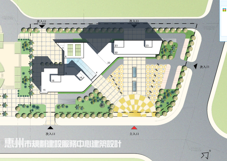 [BIM练习图纸]惠州市规划建设服务中心建筑设计方案（方案及施工图）