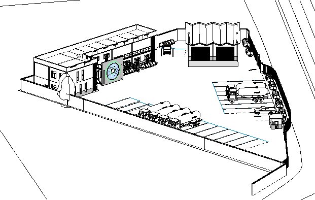 BIM模型-revit模型-加油站服务区模型_2