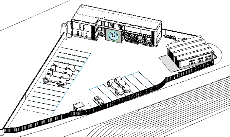 BIM模型-revit模型-加油站服务区模型_1