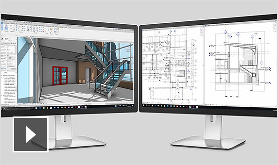 视频：Revit 2019 选项卡式视图扩展到多个显示器