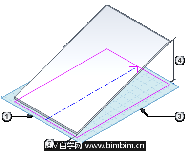 [revit教程]使用坡度箭头创建斜表面