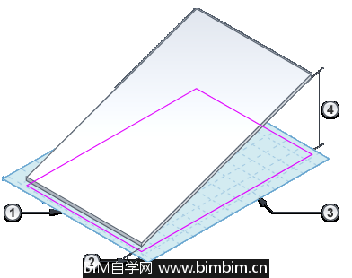 [Revit教程]使用平行绘制线创建斜表面