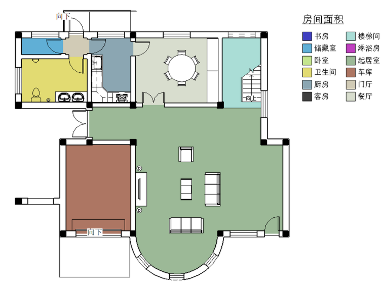 2三层小别墅房间面积分析