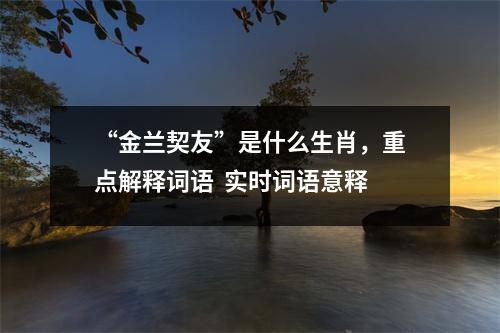 “金兰契友”是什么生肖，重点解释词语  实时词语意释