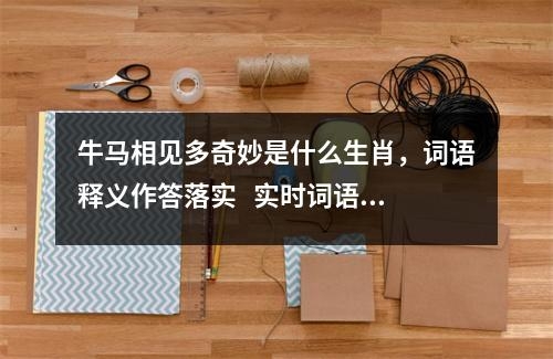 牛马相见多奇妙是什么生肖，词语释义作答落实   实时词语意释