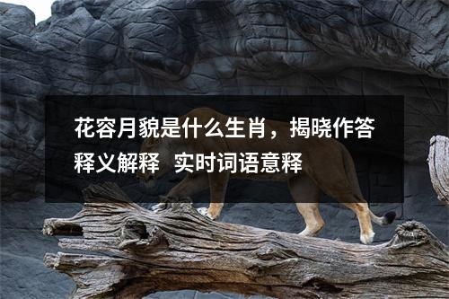 花容月貌是什么生肖，揭晓作答释义解释   实时词语意释