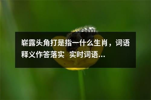 崭露头角打是指一什么生肖，词语释义作答落实   实时词语意释