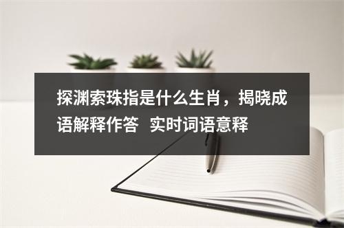 探渊索珠指是什么生肖，揭晓成语解释作答   实时词语意释