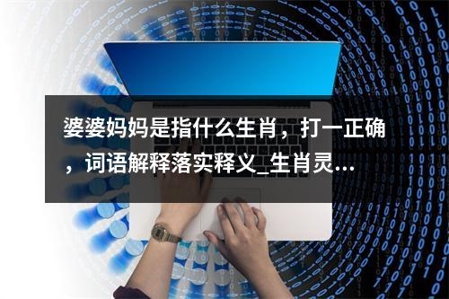 婆婆妈妈是指什么生肖，打一正确，词语解释落实释义_生肖灵动与智慧的象征实时意释