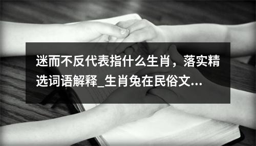 迷而不反代表指什么生肖，落实精选词语解释_生肖兔在民俗文化中的体现实时意释