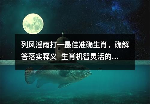 列风淫雨打一最佳准确生肖，确解答落实释义_生肖机智灵活的小聪明实时意释