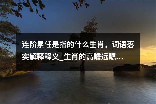 连阶累任是指的什么生肖，词语落实解释释义_生肖的高瞻远瞩解读实时意释