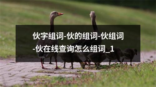 伙字组词-伙的组词-伙组词-伙在线查询怎么组词_1